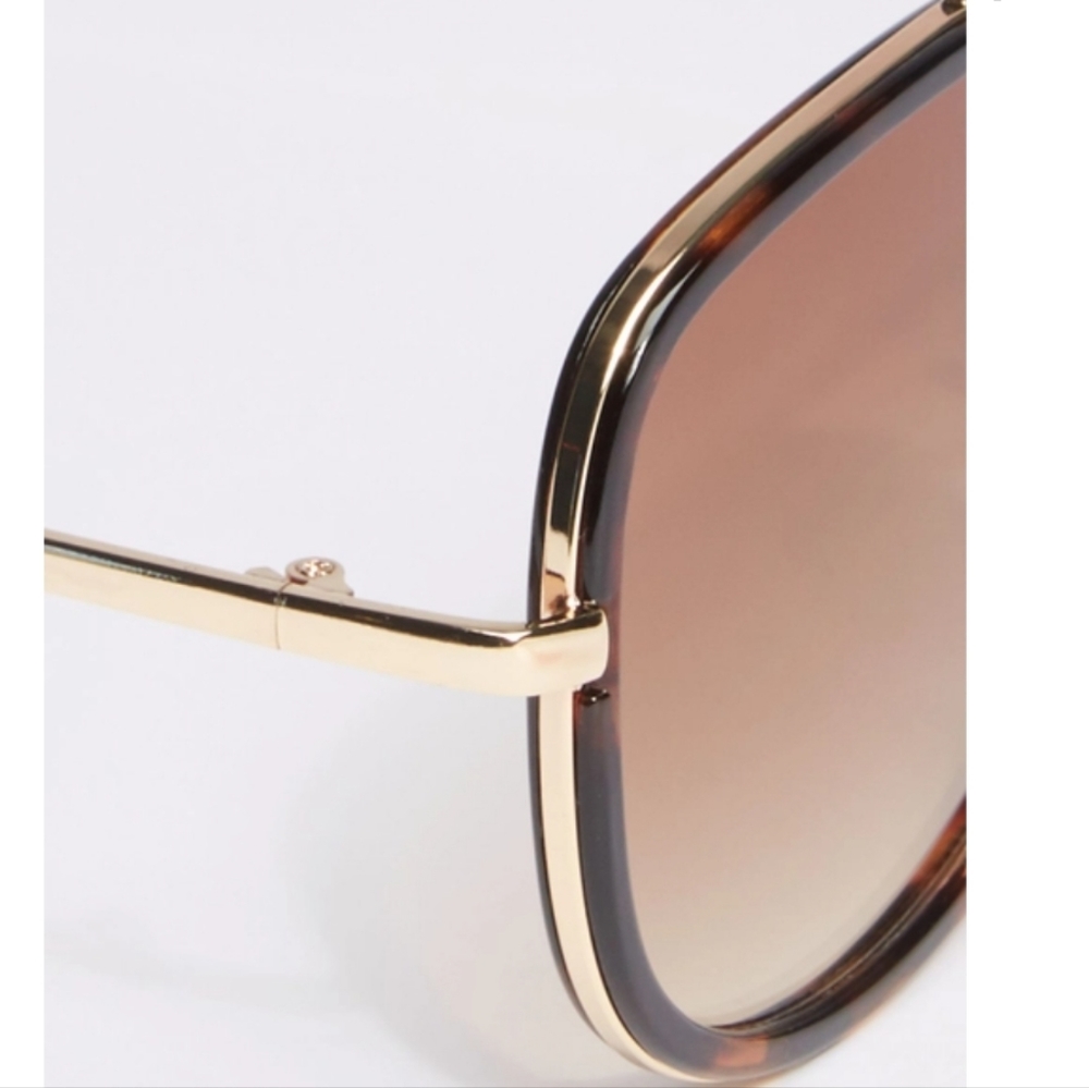 4X HOST PICK!!! Brown Tortoise Trim Aviator Sunglasses - Picture 2 of 2